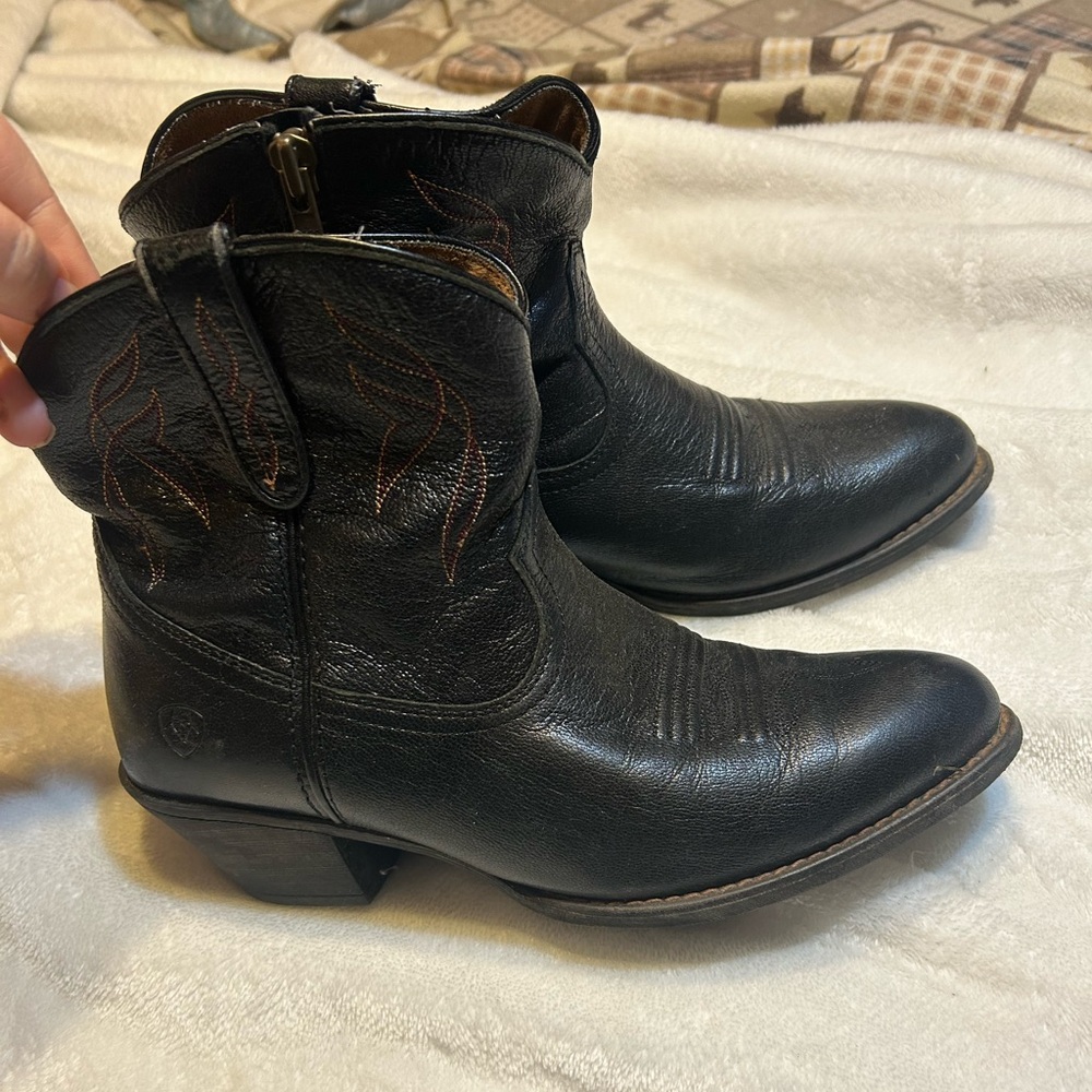 Ariat Black Leather Ankle Booties